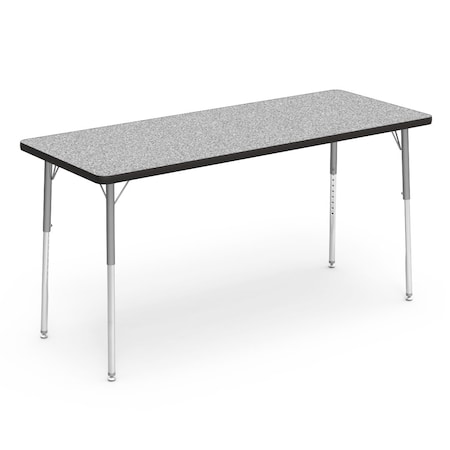 Virco 60 in. W, 24 in. L, 22-30 in. H, Grey Nebula Top / Black Edge 482460